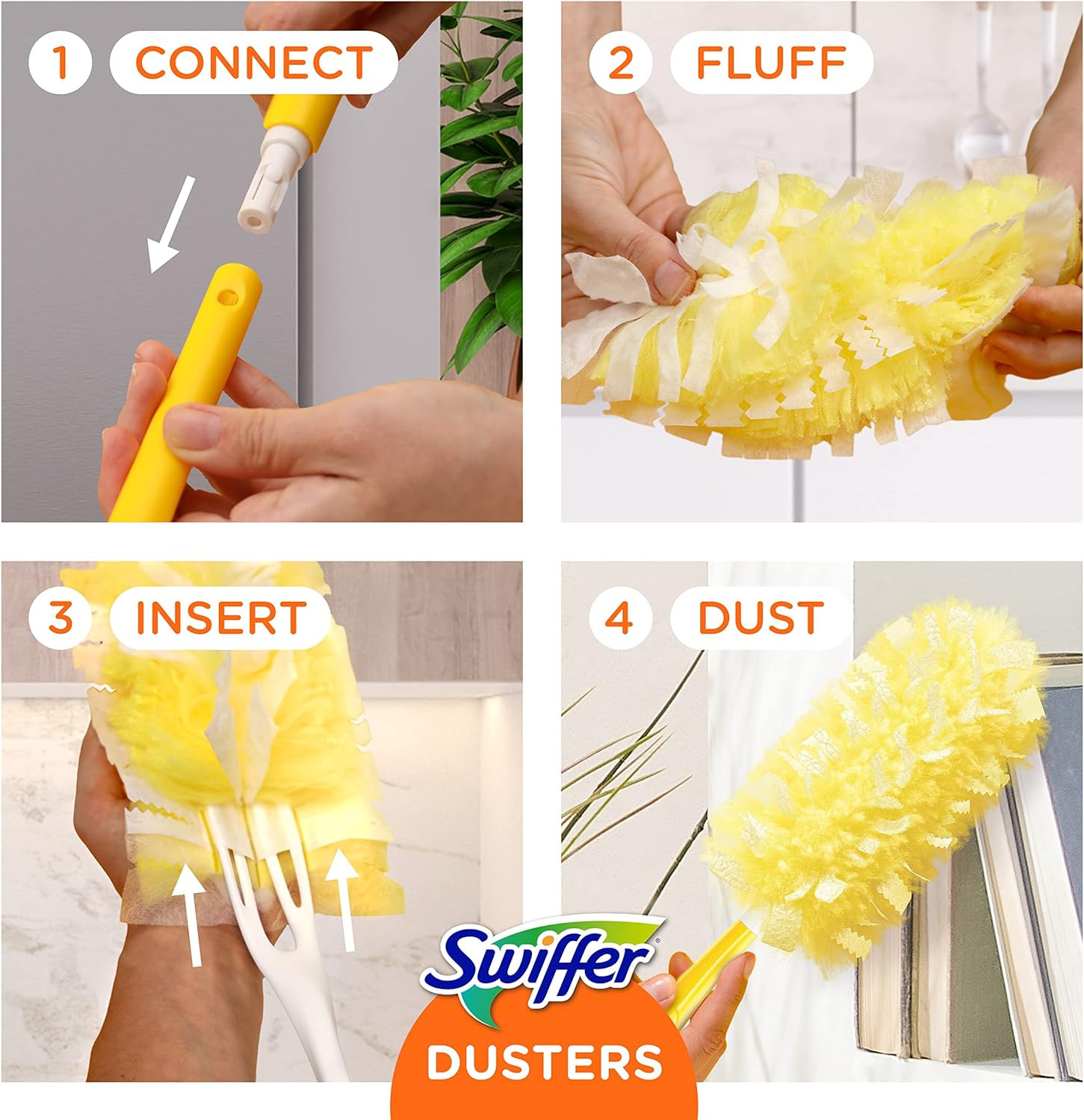 Swiffer Duster Heavy Duty 3 Ft Extendable Handle Starter Kit with 3 Refills