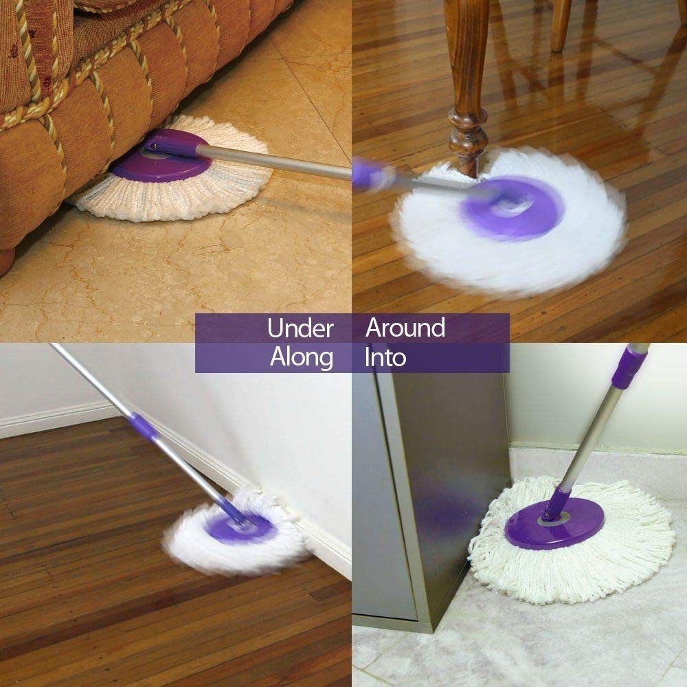 3 Pack Spin Mop Replacement Head for Hurrica, 3 Count (Pack of 1), 3pc-white