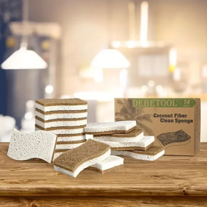1-12pcs Kitchen Sponge Natural Biodegradable Eco Friendly Sponges for Kitchen