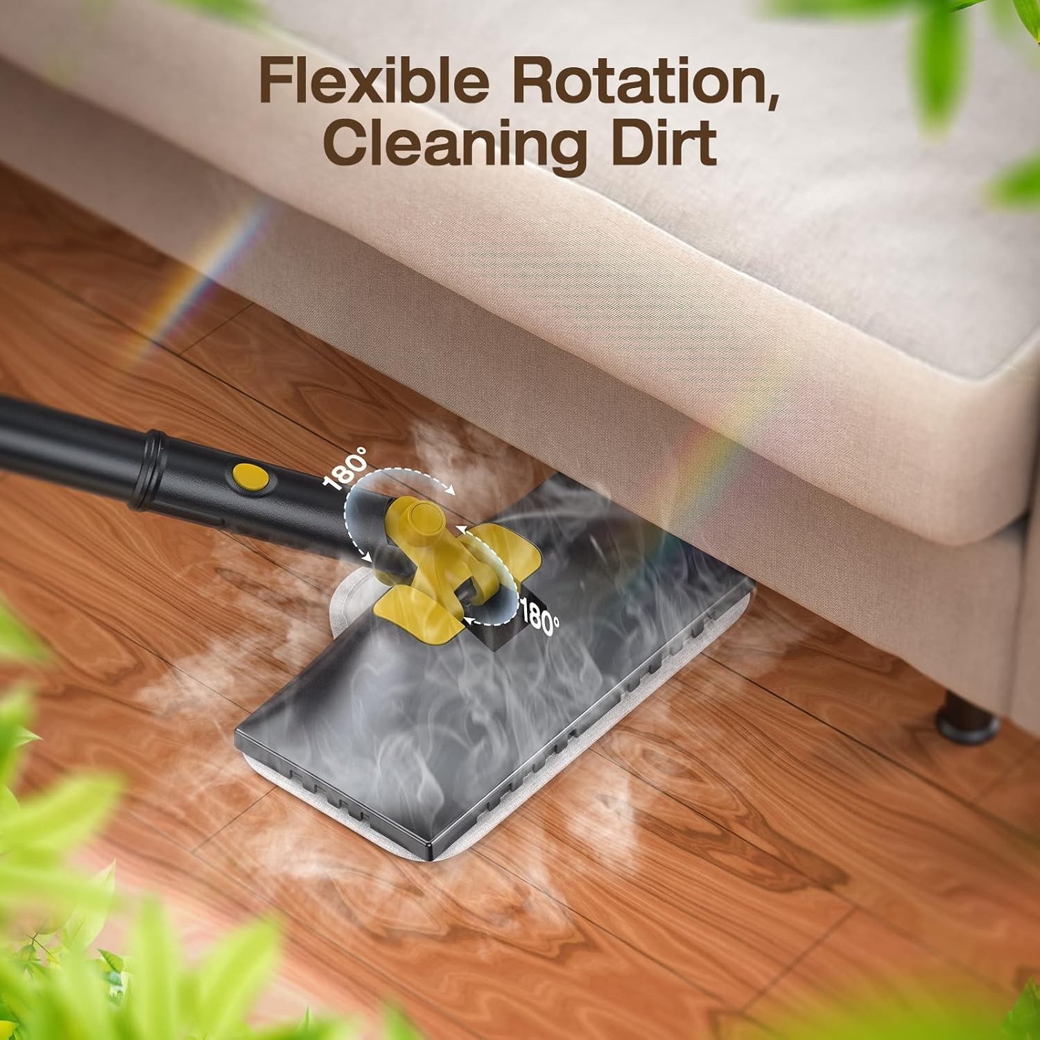Gray 10-in-1 Steam Mop with Quick Heat-Up – Ideal for Floors, Carpets & More