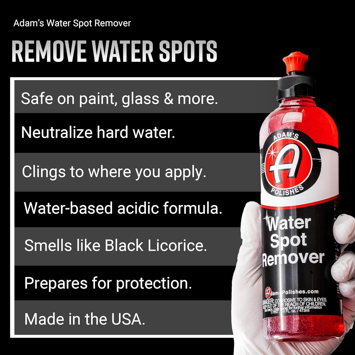 Adam’s Polishes Water Spot Remover – Hard Stain for Glass,…