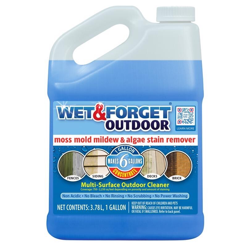 WET & FORGET Mold & Mildew STAIN REMOVER 1 Gallon Moss Algae All Surface Spray