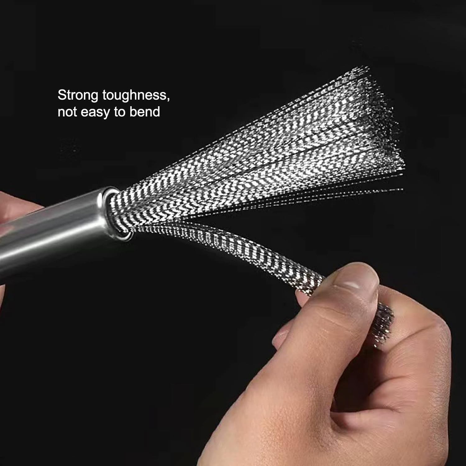 Kitchen Brush with Handle,Pot Scrubber,Steel Scrubbers for Cleaning Dishes