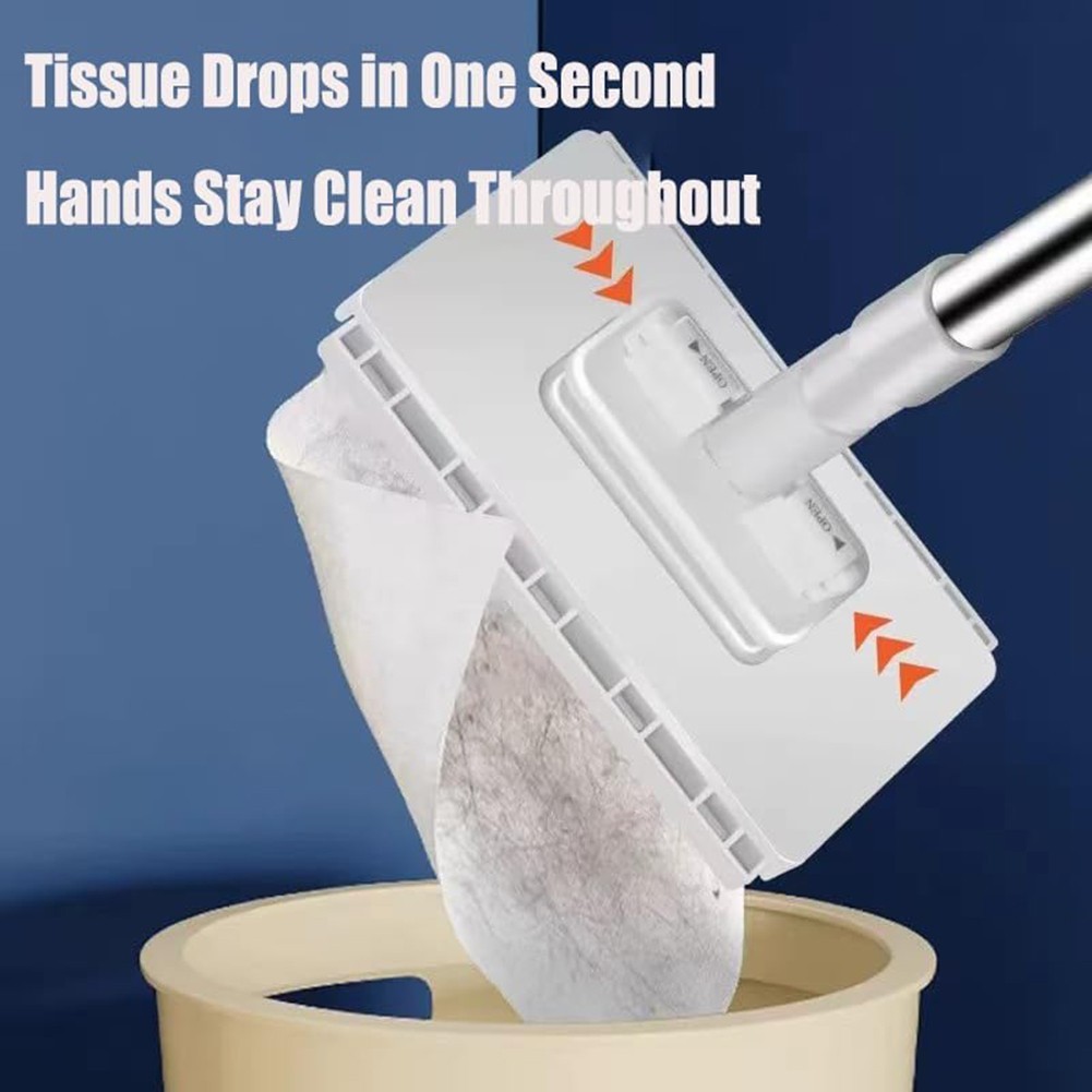 Disposable Dust Mop with 39 Inch Long Handle for Easy Reach Floor Cleaning