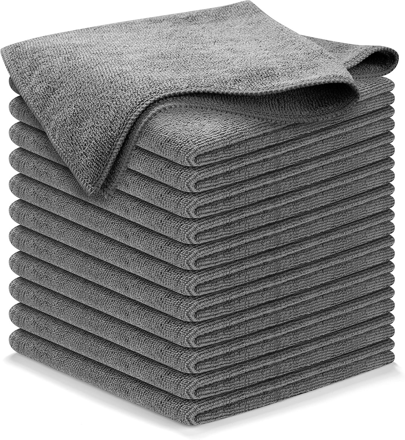 USANOOKS Microfiber Cleaning Cloth Grey – 12 Pcs (12.5″x12.5″)
