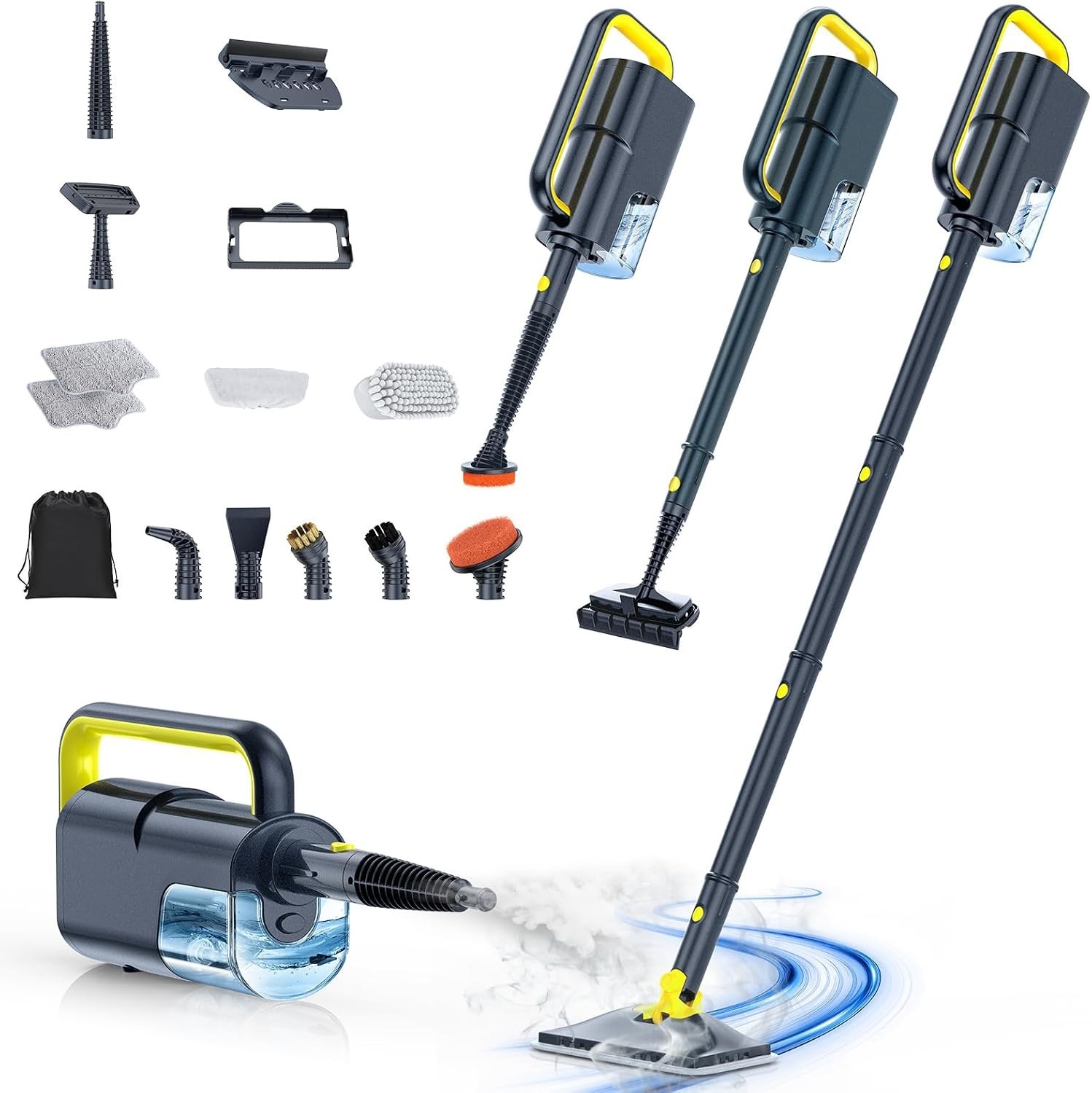 Effortless 10-in-1 Steam Cleaner – 350ml Tank, 248°F for All Surface Cleaning