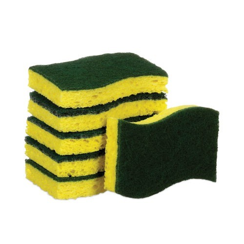 Scotch-Brite Heavy-Duty Scrub Sponge, 4.5×2.7, 0.6″ Thick, Yellow/Green, 6/Pack