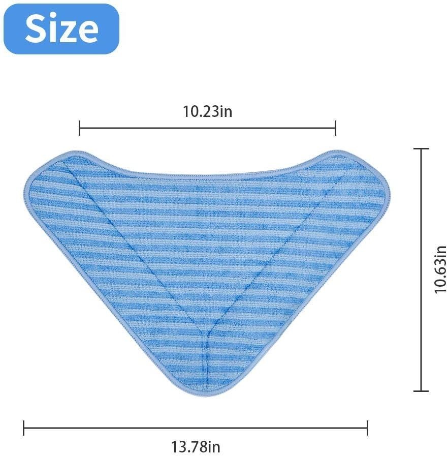 6-Pack Microfiber Replacement Mop Pads for PureClean & Compatible Steam Cleaners