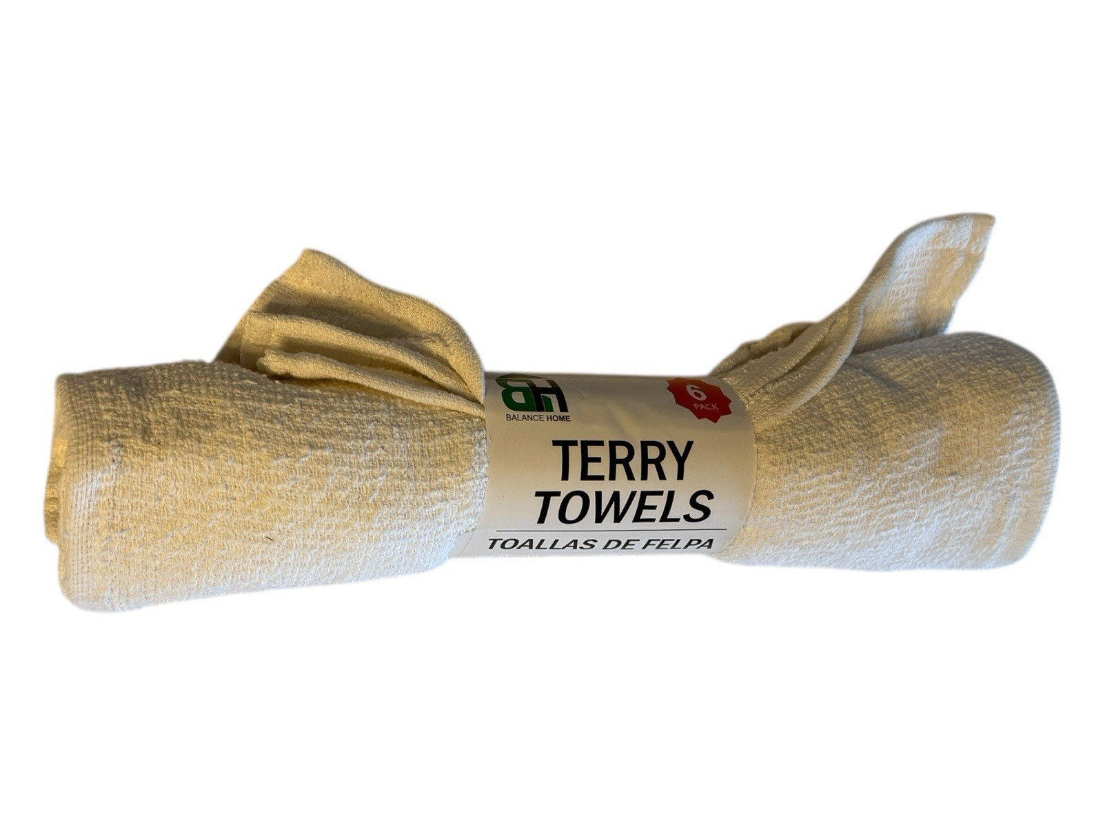 All Purpose Terry Towels, 100% Cotton, 14″ x 17″ – 18 pcs (3 x 6 Packs) White