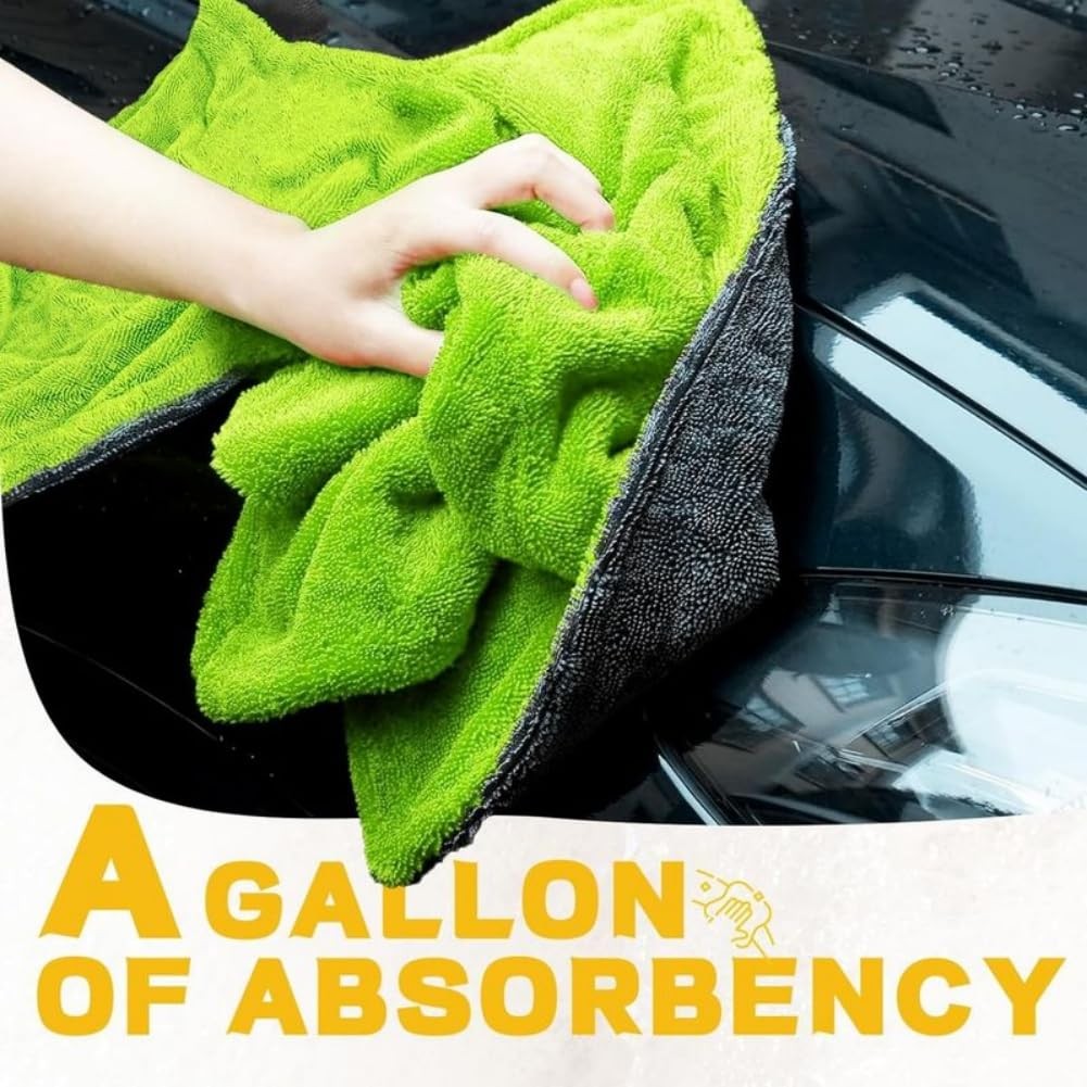 GMOX 1500GSM 24 x 36 in absorbent microfiber car wash dry towel twist ring