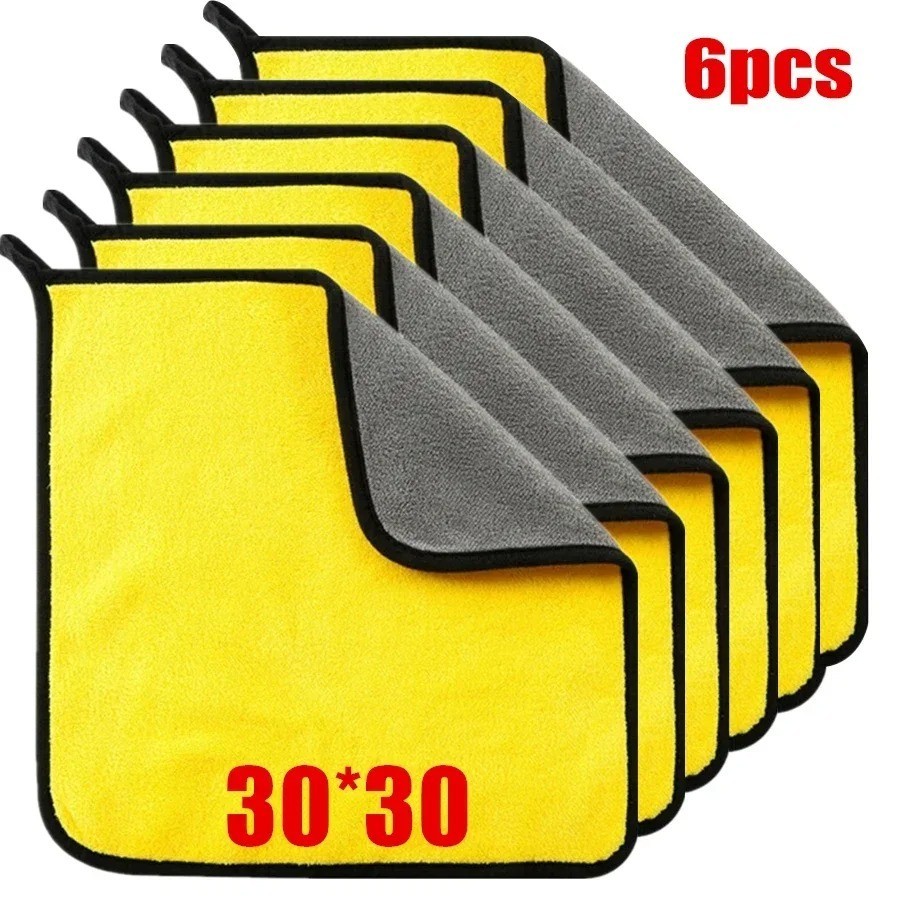Microfiber Cleaning Towels 6/10PCS Soft Thick Car Wash Drying Cloth Auto Detail