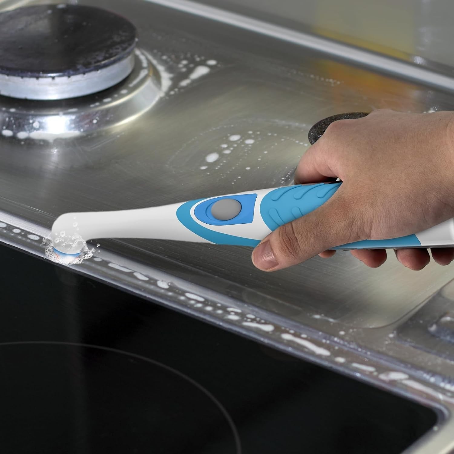 Electric Cleaning Brush with 4 in 1 Multiple Brush Heads, Indoor Household
