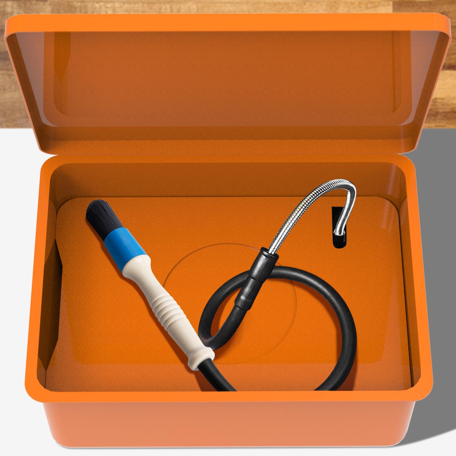 moonoom Parts Washer Brush with Hose- Wear Resistant Parts Cleaning Brush with 3