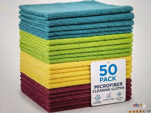 Microfiber Cleaning Cloth TowelRag Car Polishing Detailing No Scratch Set of 50