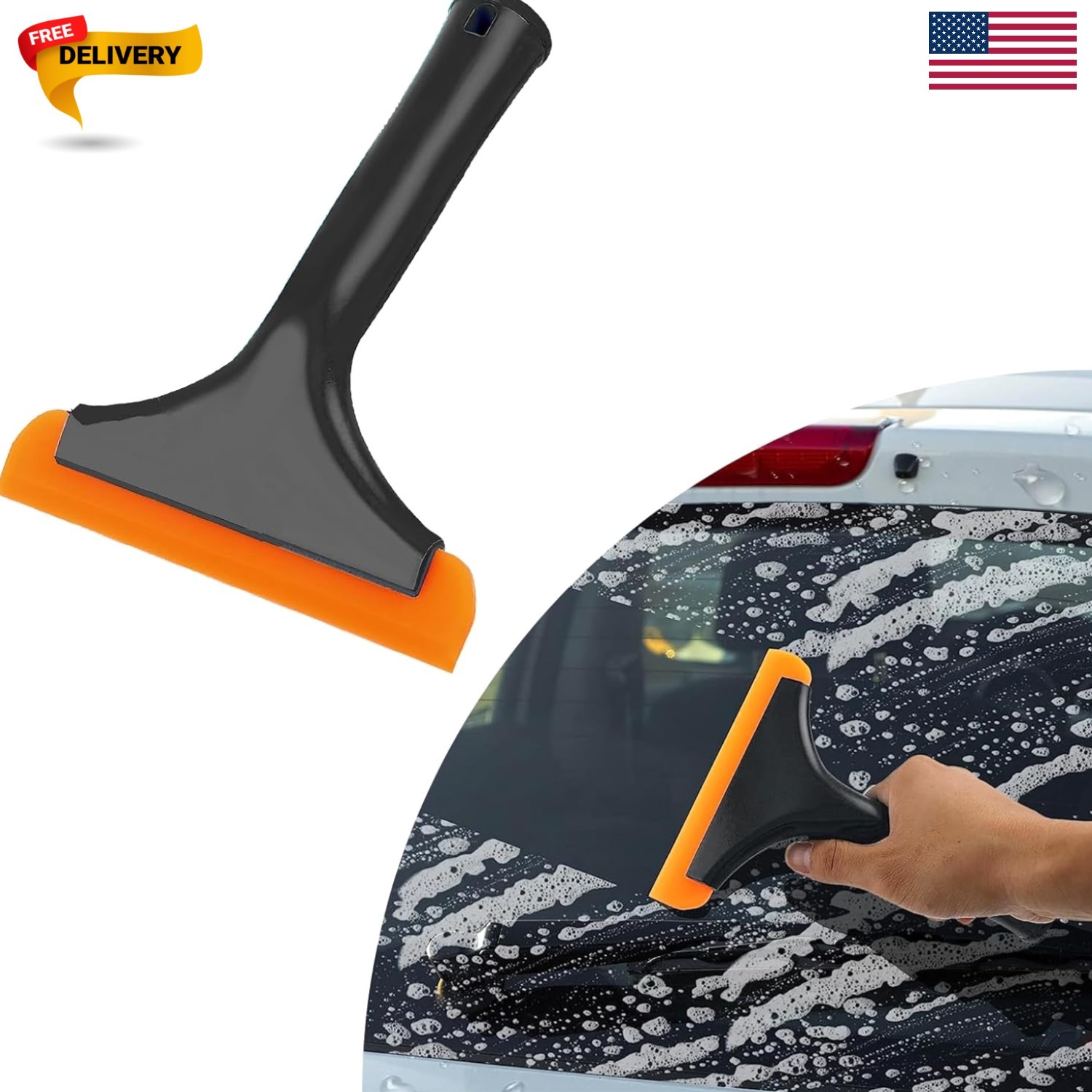 Small Silicone Window Squeegee, Car Windshield Water Blade Squeegee, Multifun…