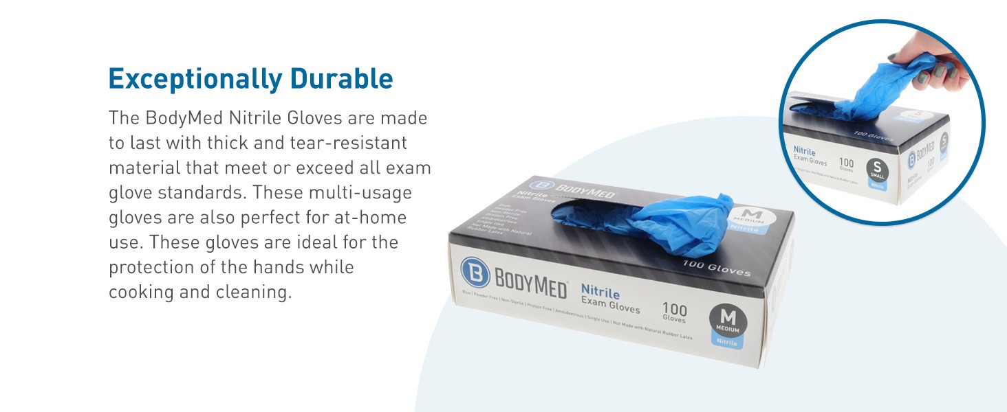 Nitrile Gloves for Exam and Home Use, Medium, 1,000 Count – Latex & Powder