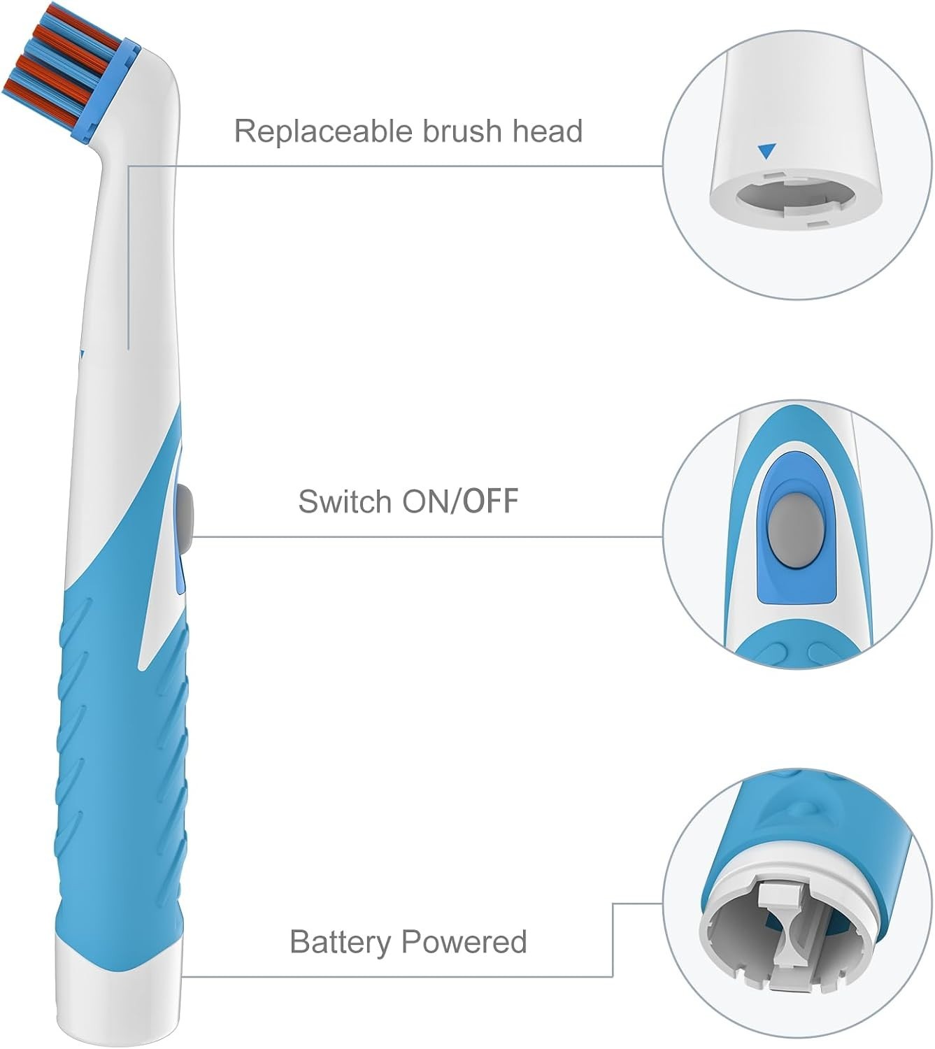 Electric Cleaning Brush with 4 in 1 Multiple Brush Heads, Indoor Household