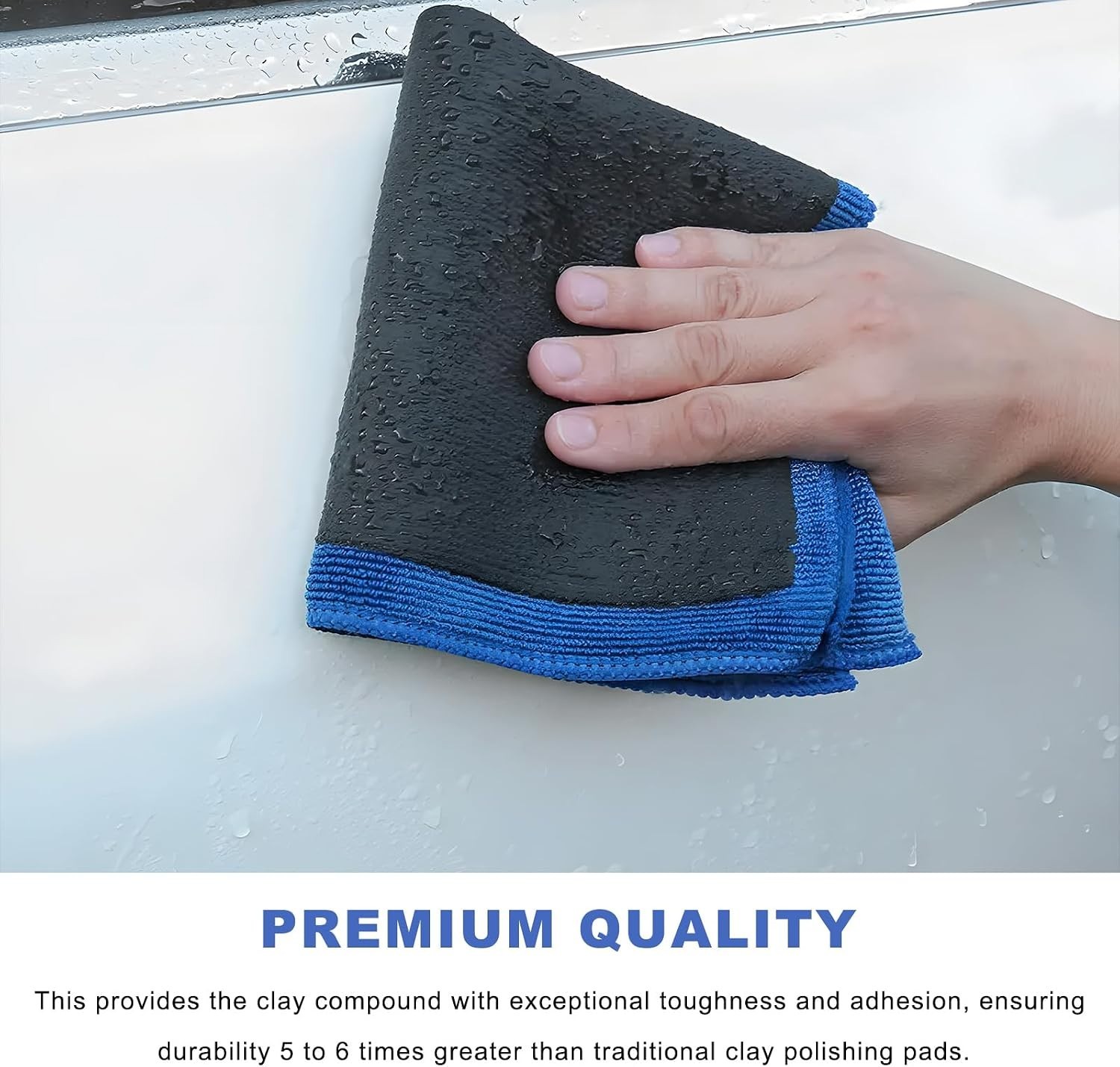 Clay Bar Detailing Towel, 2 Pc, 12 x 12 Inch, Microfiber Clay Cloth
