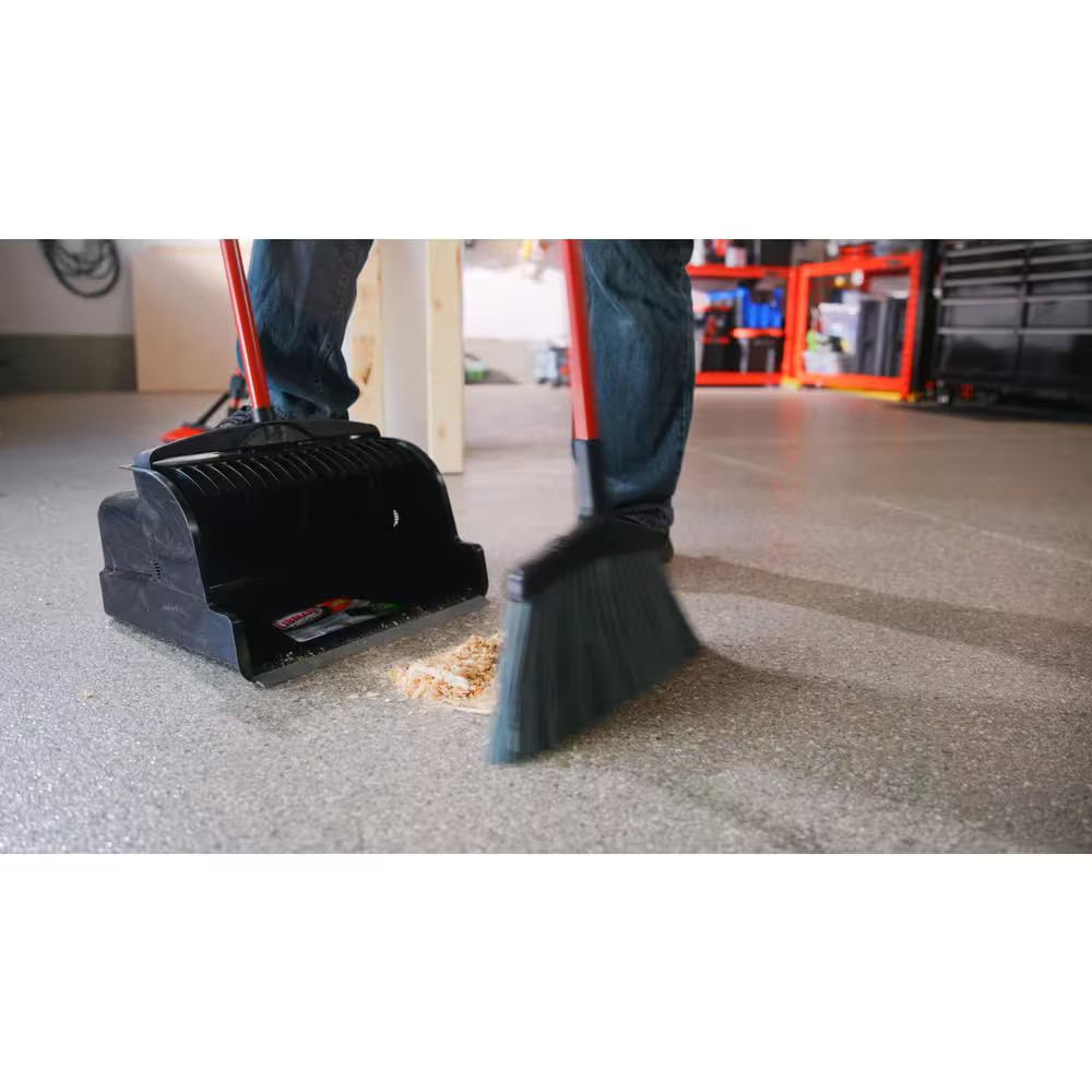 16 In. High Power Large Scoop Upright Dust Pan with Steel Handle (2-Pack)