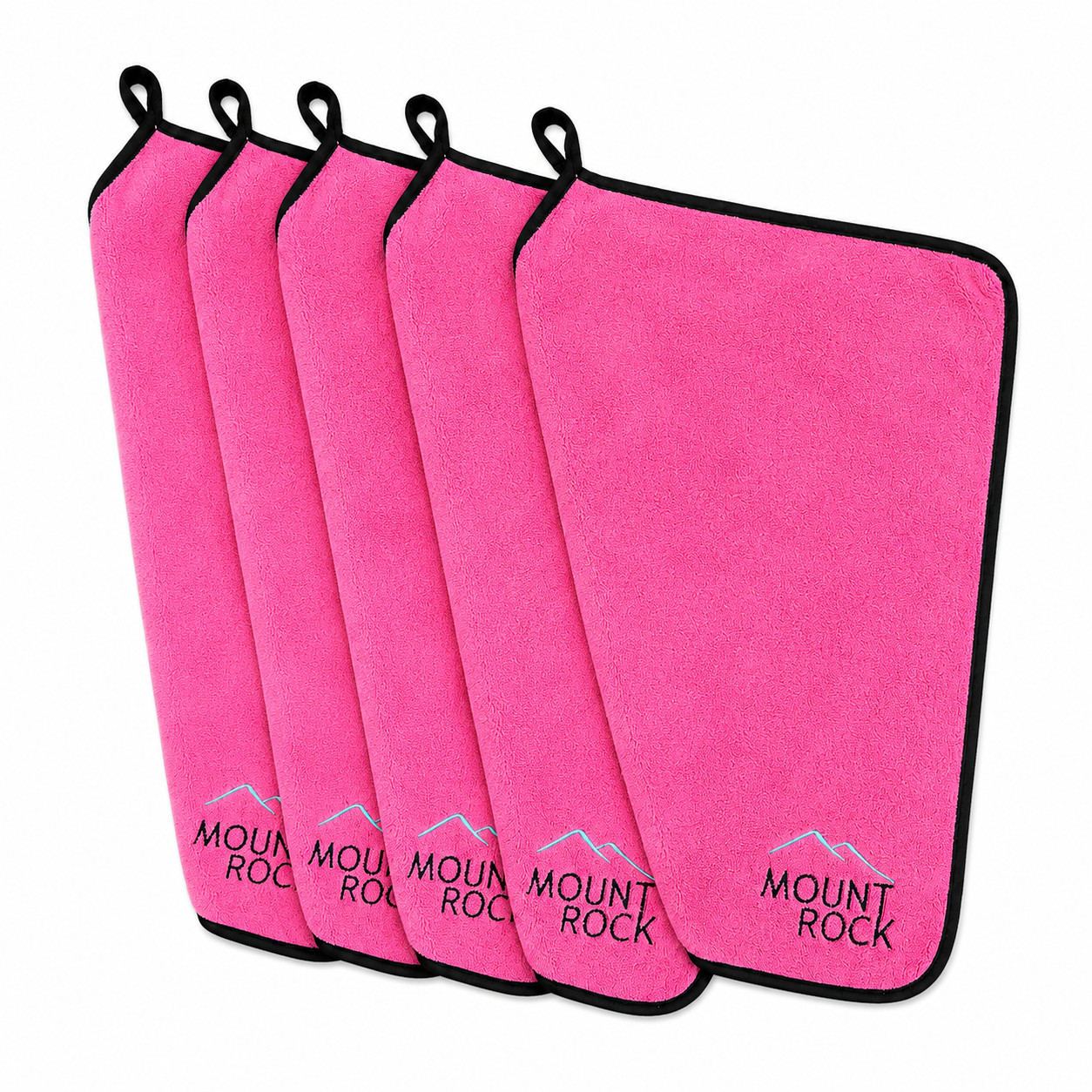5PCS Car & Home Cleaning Microfiber Towel Set Pink Yellow Reusable