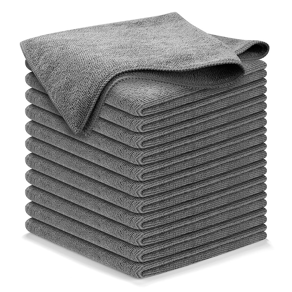 10 Pack Ultra-Absorbent Microfiber Cleaning Cloths (25cm x 25cm)