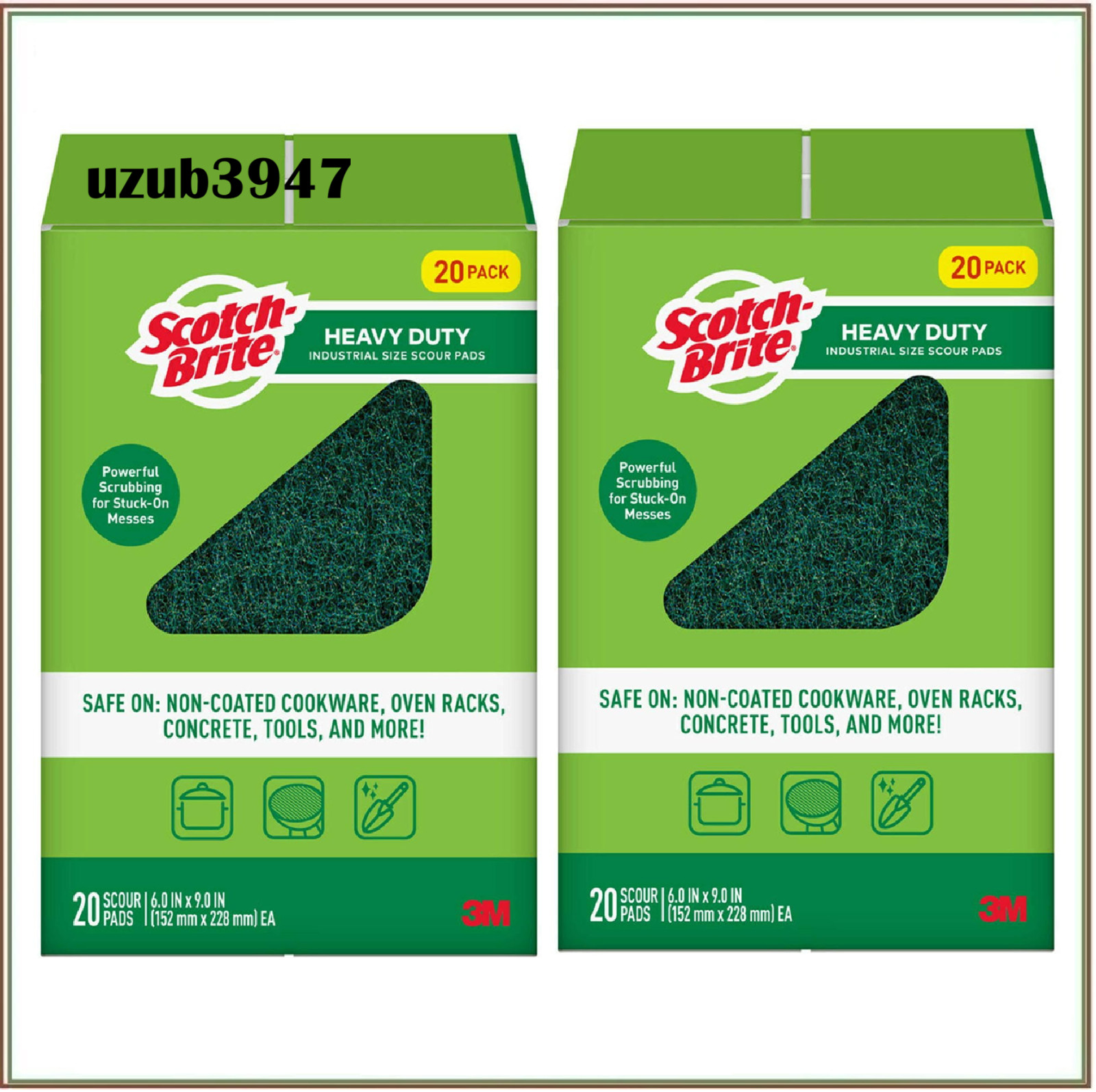 Scotch-Brite Heavy Duty Industrial Scour Pads – 40 Count Pack – Commercial Clean