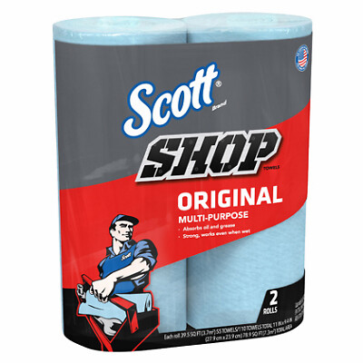 Scott 75040 Shop Towels, 2-Pack 55-Count Rolls – Quantity 1