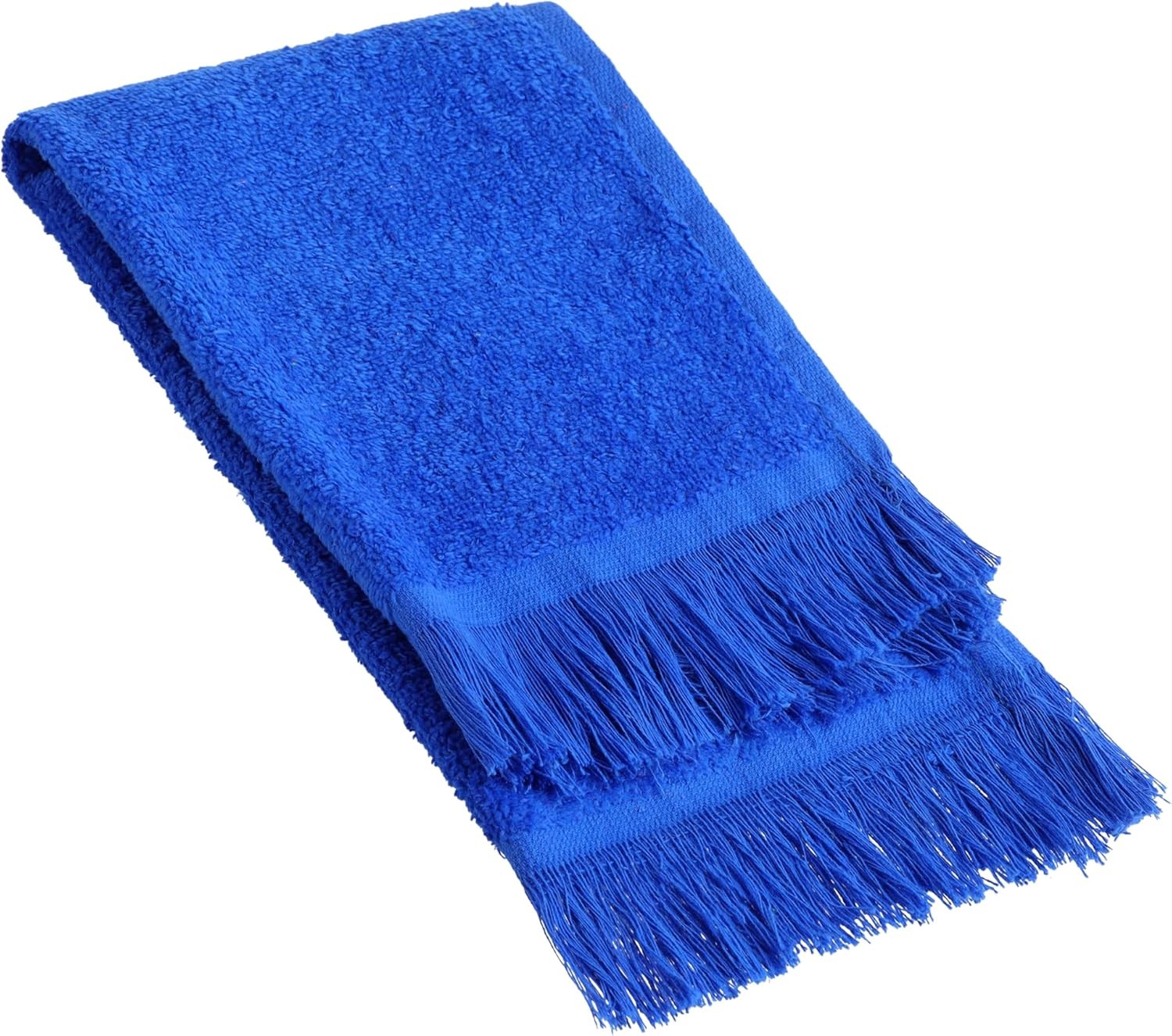 Fringed Reversible Fingertip Hand Towel (Size 11″ W x 18″ L) Terry Cotton