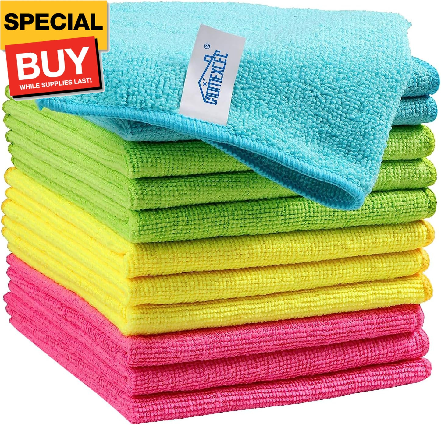 Microfiber Cleaning Cloth,12 Pack Cleaning Rag,Cleaning Towels with 4 Color Asso