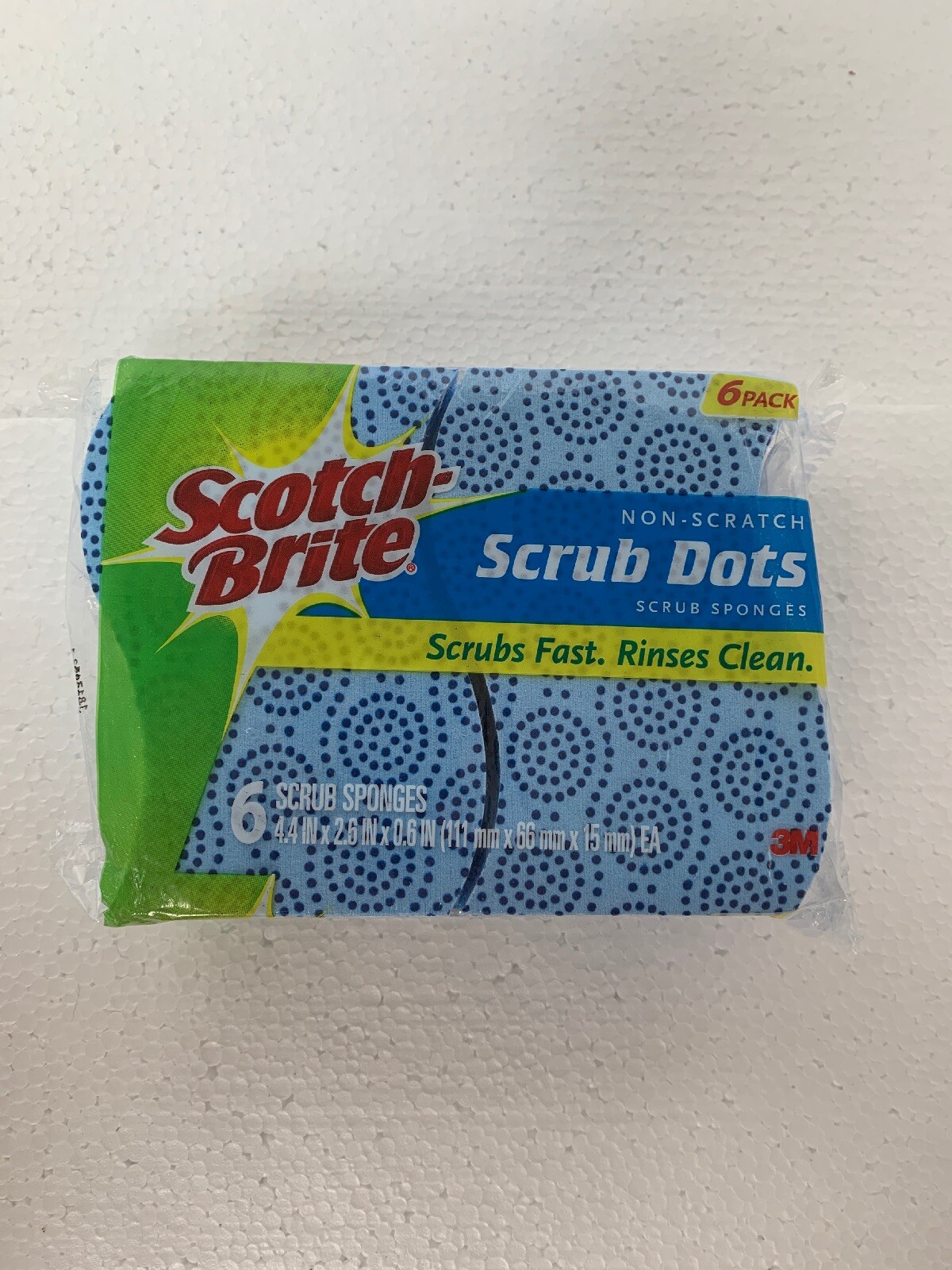 Scotch-Brite Scrub Dots Non-Scratch Sponge – 4.4″ Height x 2.5″ Width x 0.6″
