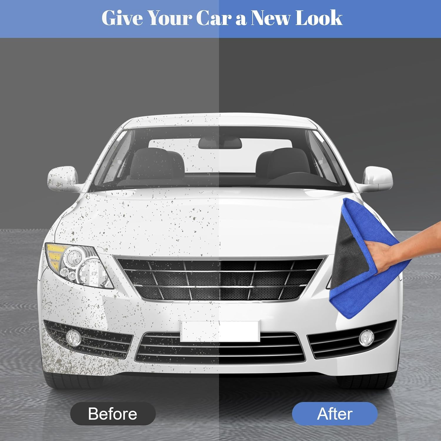 Clay Towel 2 Pack 12 X 12 Inch, Clay Bar Towel for Auto Detailing Microfiber Car