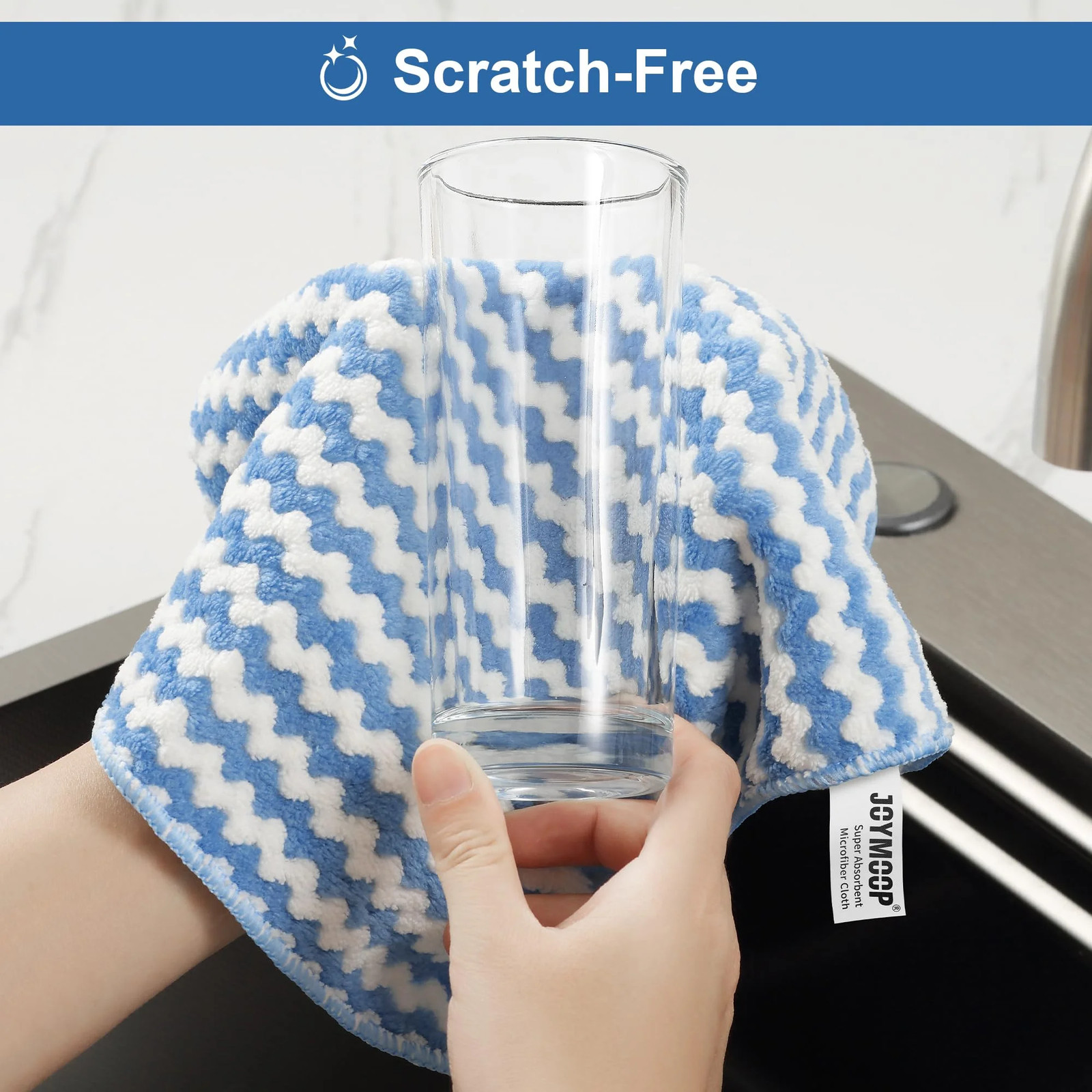 Microfiber Cleaning Cloths – 18 Pack, 10″ X 10″, Blue