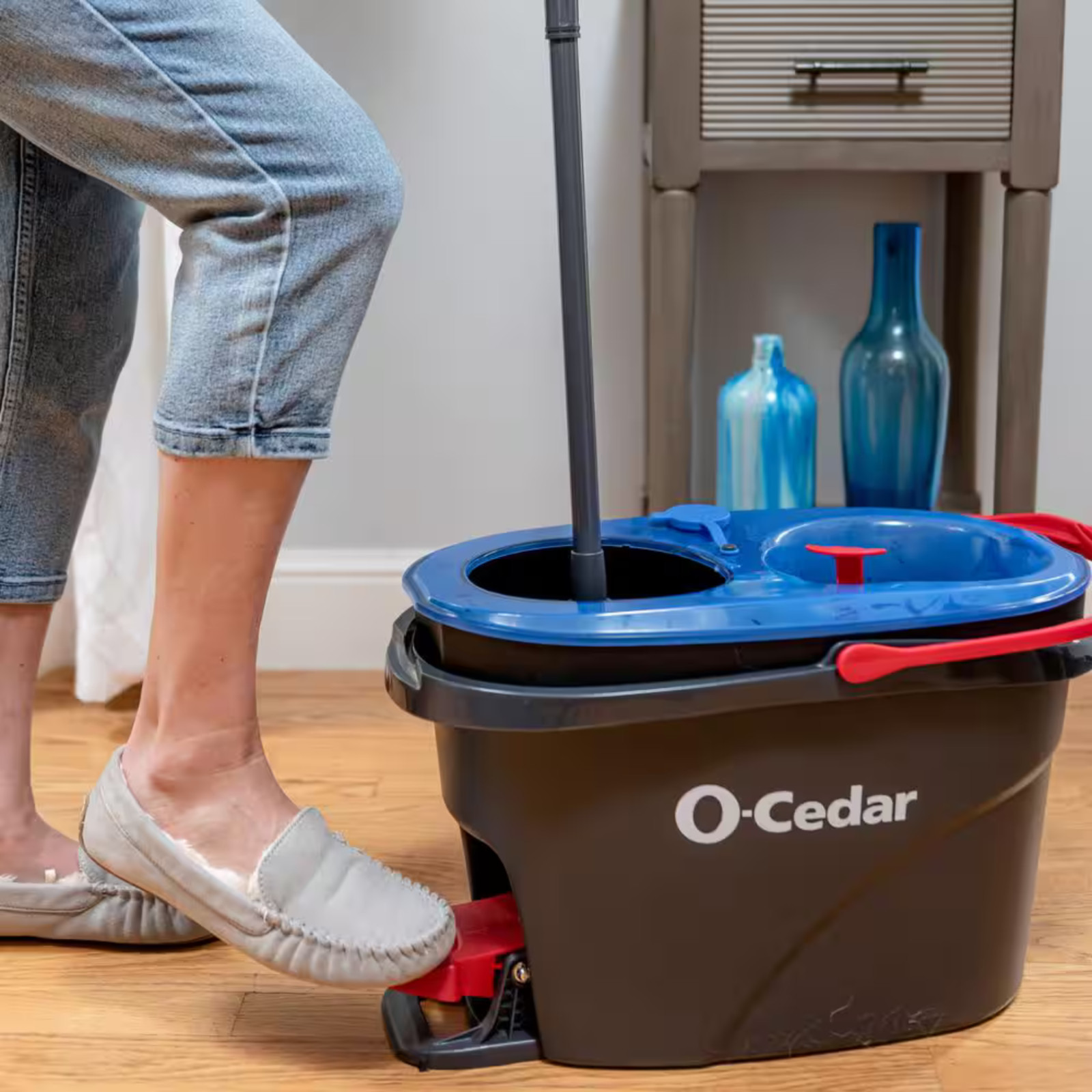 O-Cedar RinseClean Spin Mop & Bucket System Clean with Clean Water, Freeship