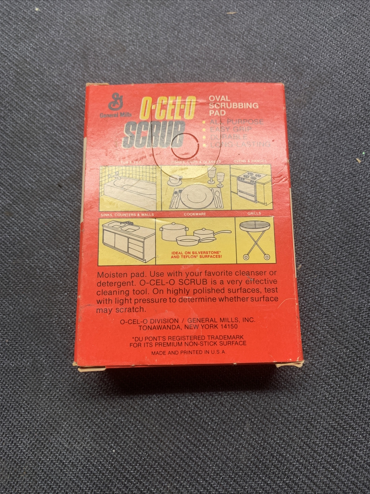NEW Vintage 1 piece O-CEL-O Handy Grip Scrubbing SPONGE Oval 3×4 7/8
