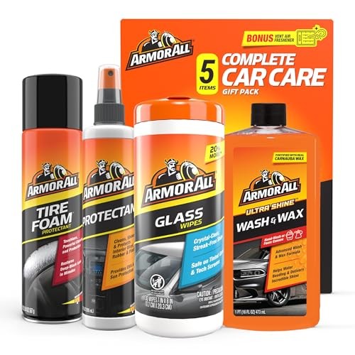 Car Cleaning Kit, Glass Wipes, Protectant, Wash & Complete Car Care Kit 5pc