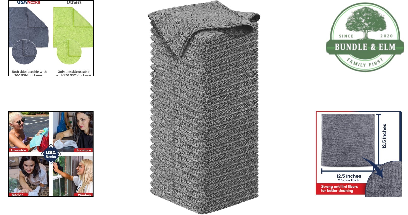 Ultra-Absorbent Microfiber Cloths, 50 Count, Perfect for All Cleaning Tasks