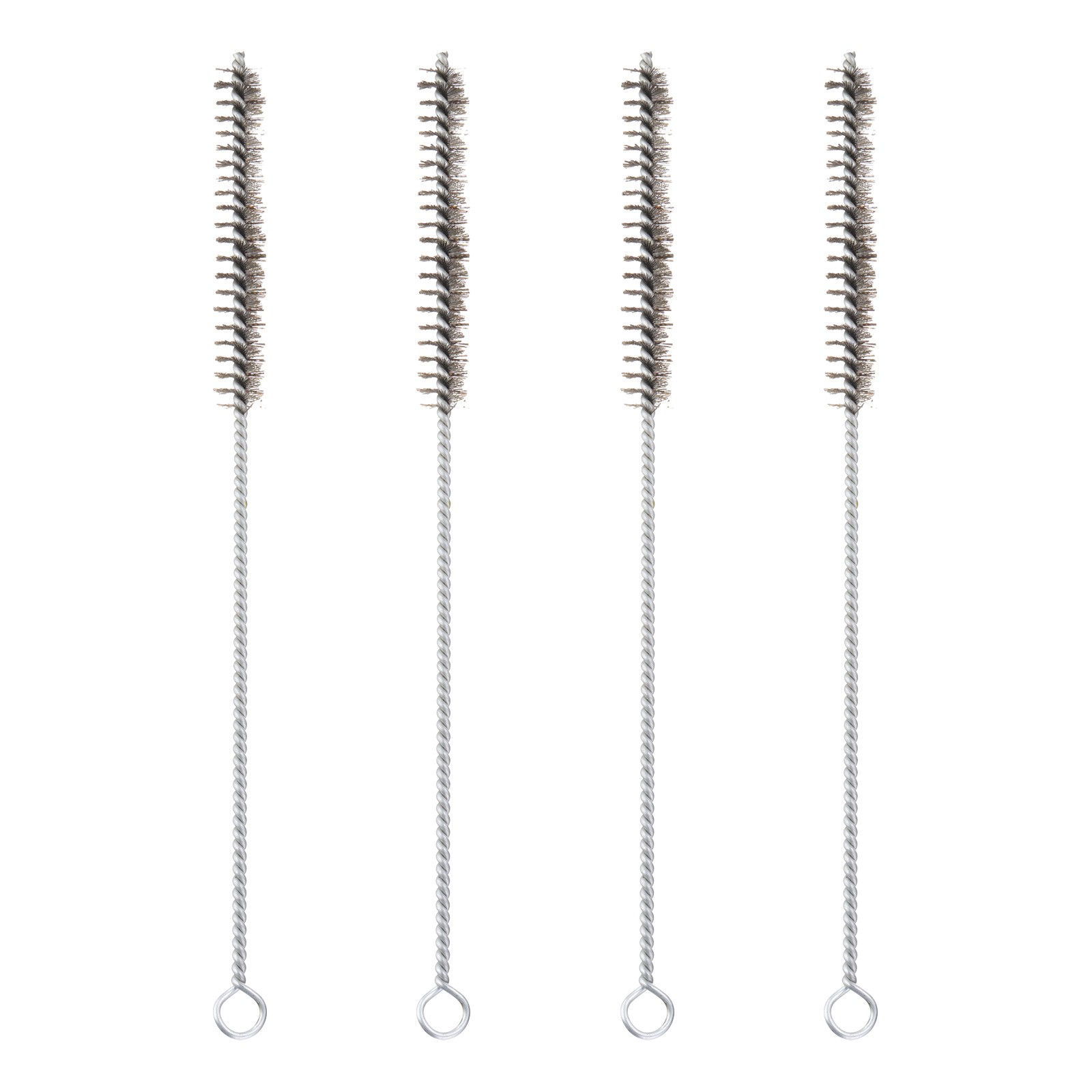 12″ Wire Tube Brush, 4Pcs 0.6″ Dia Stainless Steel Cleaning Brush, Silver