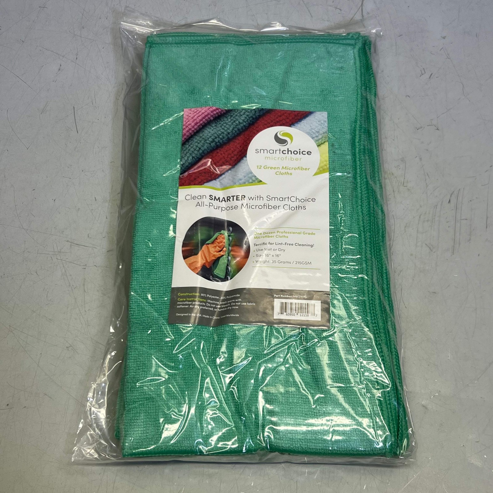 SMARTCHOICE (12 PACK) Microfiber Cloths, Green M915107G