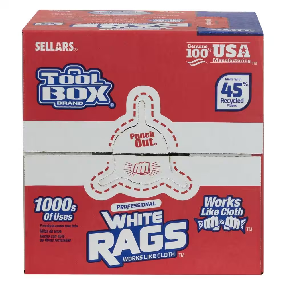 NEW 200-Count Natural Fiber White Painter’s Rags Lint-Free & Highly Absorbent