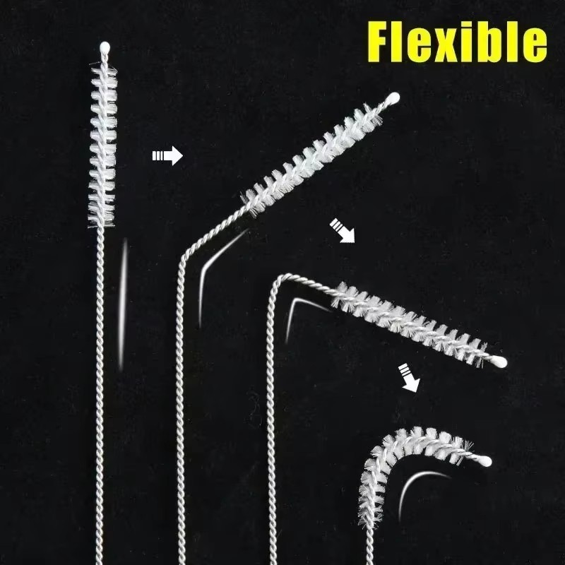 5X Nylon Straw Brush Cleaner Bottle Tube Pipe Small Long Cleaning Brush