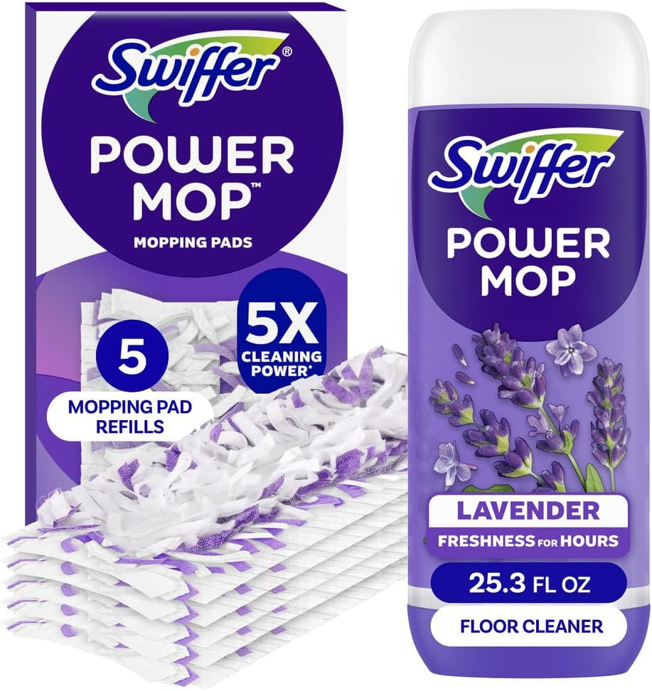 Swiffer Power Mop Refill Pack, Floor Cleaner for Mopping Tile, Vinyl, Laminate,