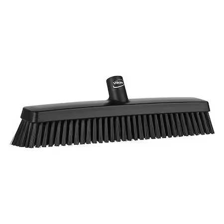 Vikan 31759 16 1/2 In Sweep Face Broom Head, Soft/Stiff Combination, Black