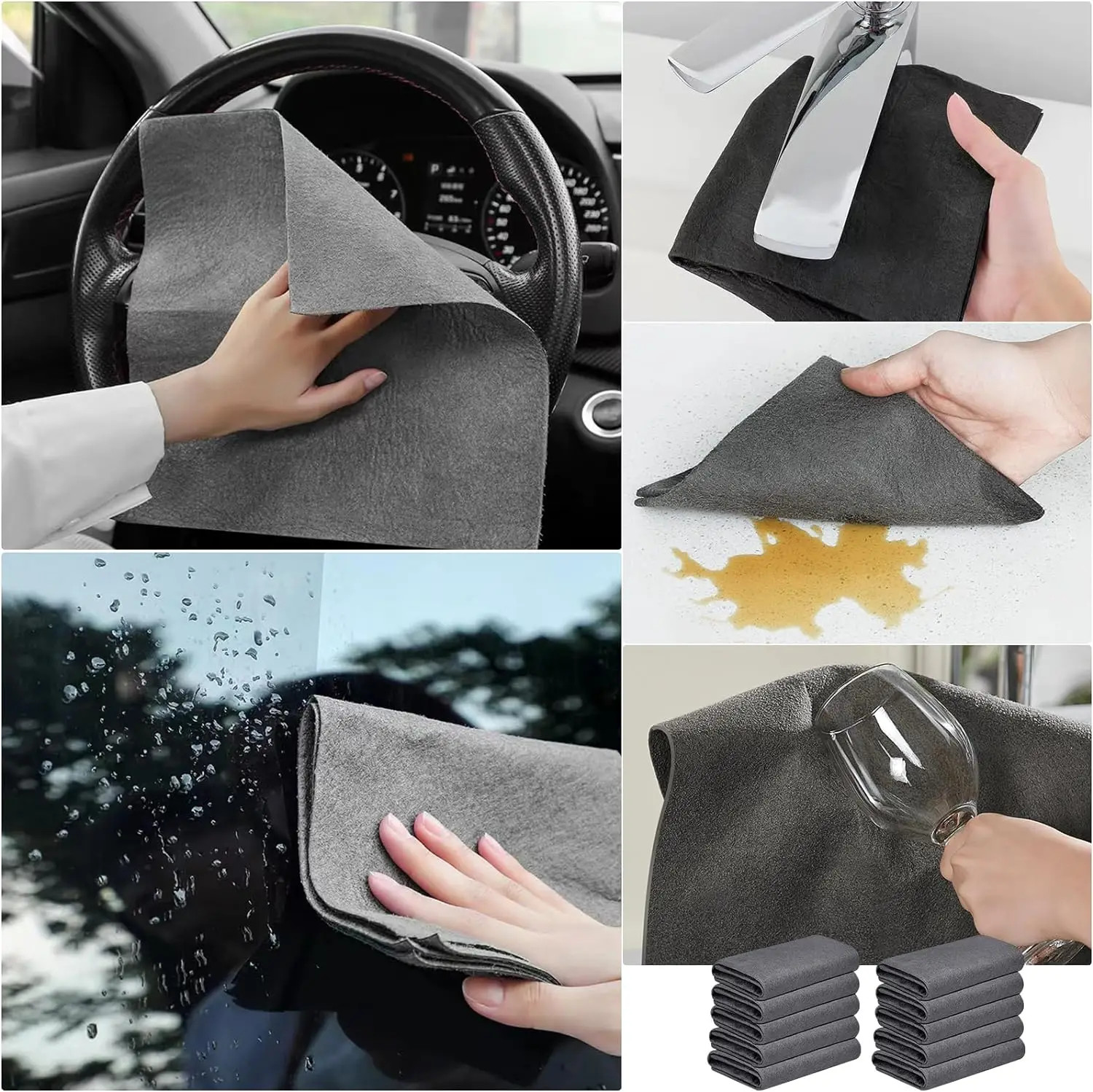 1/3/5/10Pcs Magic Cleaning Cloths Reusable Microfiber Washing Rags Microfiber Gl