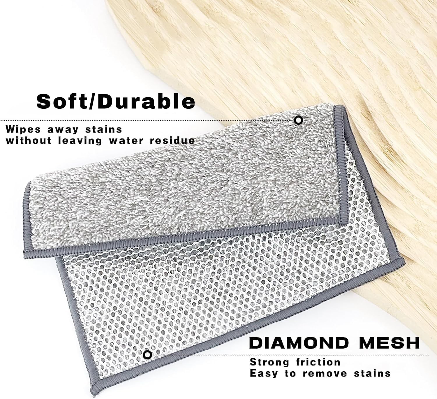 3 Pcs New Upgrade Non Scratch Wire Dishcloth, 2-Layer Super Absorbent Dish Cl…