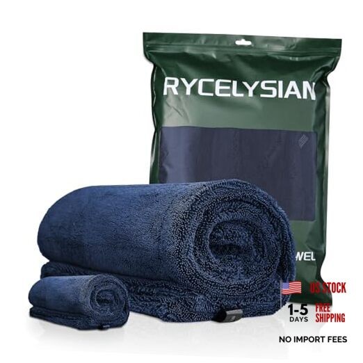 2-Pack 24″ x 36″ 11.8″ x 11.8″ Twisted-Loop Car Drying Towel 1500GSM