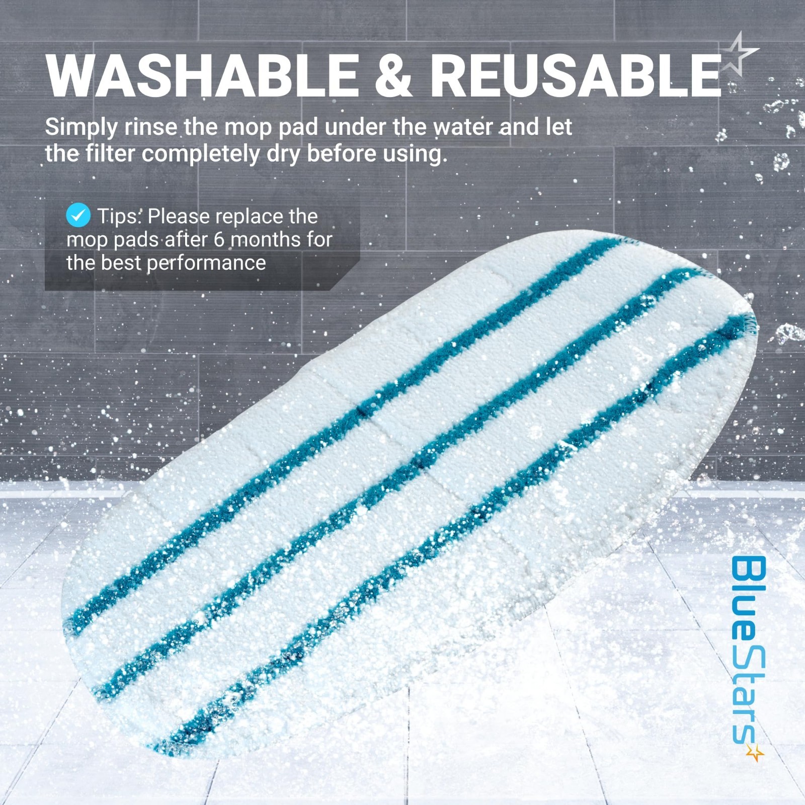 10-Pack Microfiber Steam Mop Pads for PurSteam ThermaPro 10-in-1 & 211 – Washabl