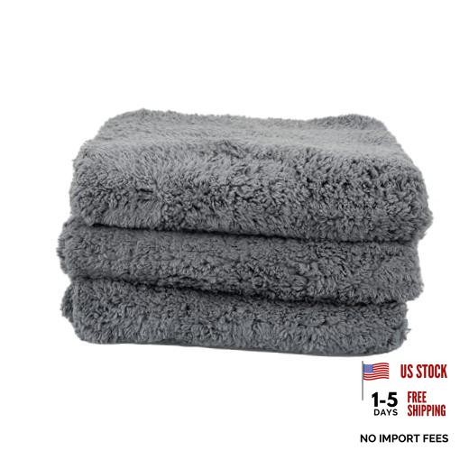 Universal Microfiber Towels – 600GSM Edgeless Design – 16″ x 16″ (3-Pack) Grey
