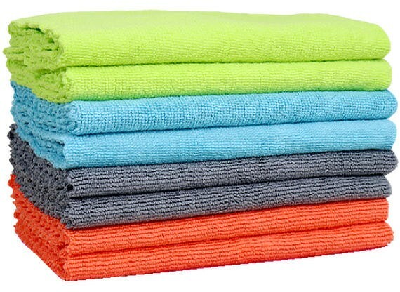 Microfiber Edgeless Towel 12 Pack – Zigzag Border, Lint Free 16×16 Cloth Rag