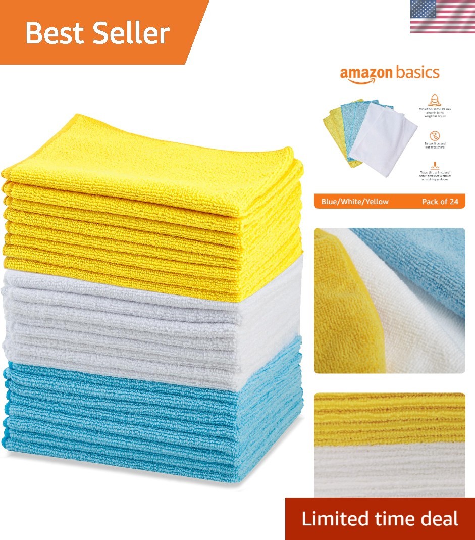 Brand New Microfiber Cleaning Cloths – Pack of 24, 16 x 12 Inches, Multi-Color