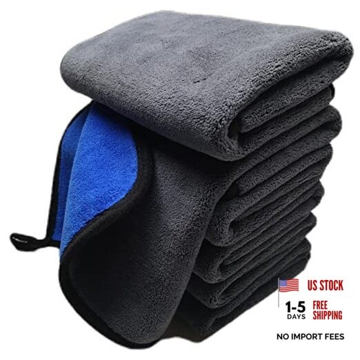 Ultrasoft, Large, Thick and Quick Drying Car 6pack,16 X 16inches Grey-blue